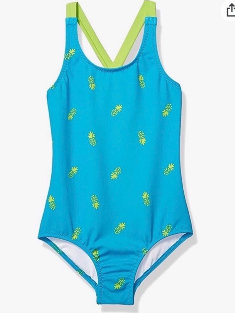 NWT Amazon Essentials Blue Pineapple Kids Bathing Suit 4T